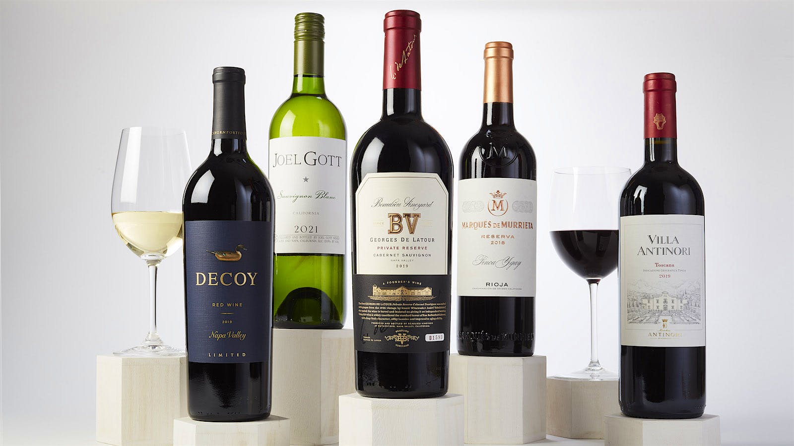 Bottles of wine that have been named among the top values of the year by Wine Spectator (Photo by Jeff Harris)